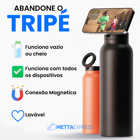 Garrafa Térmica com Suporte Magnético AquaFlex® + Brinde