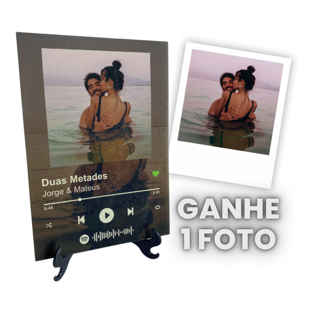 Quadro Placa Spotify Interativa - Personalizada - Com Suporte