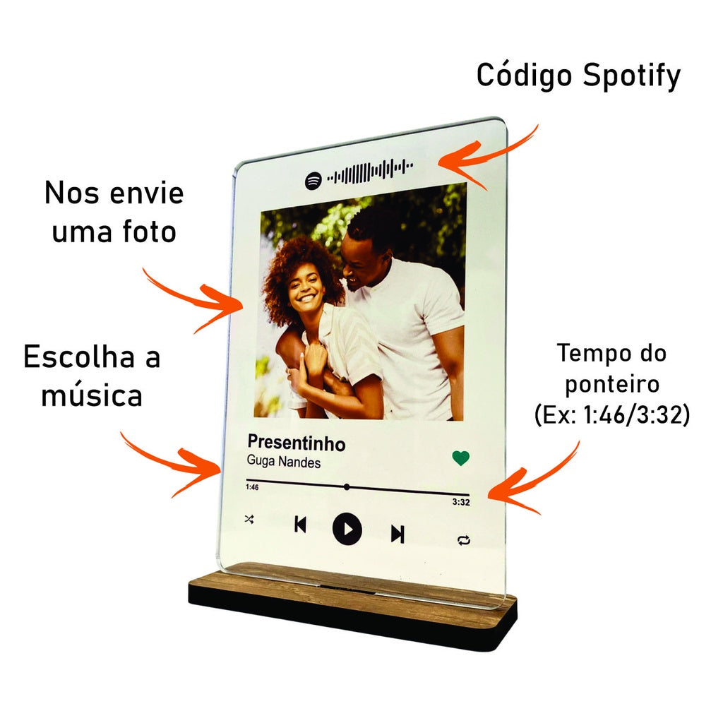 Placa Spotify Interativa - Personalize a sua - ÚLTIMAS UNIDADES